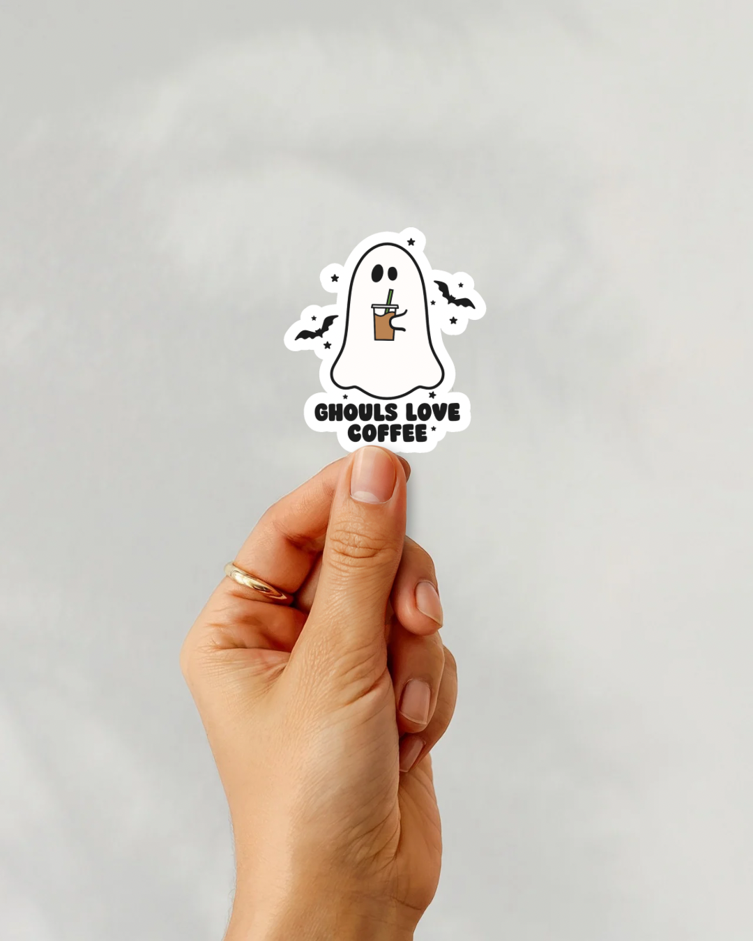 Ghouls Love Coffee Vinyl Sticker