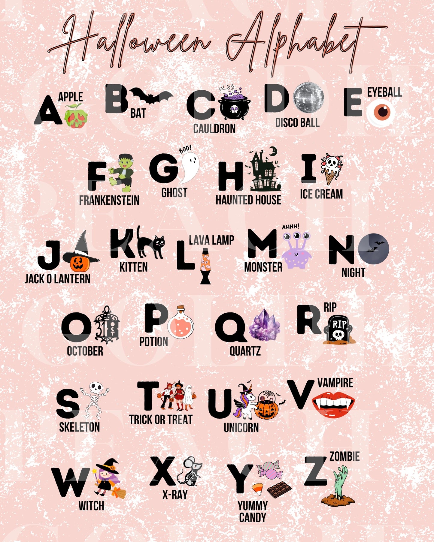 Printable Halloween Alphabet + Potion Cards