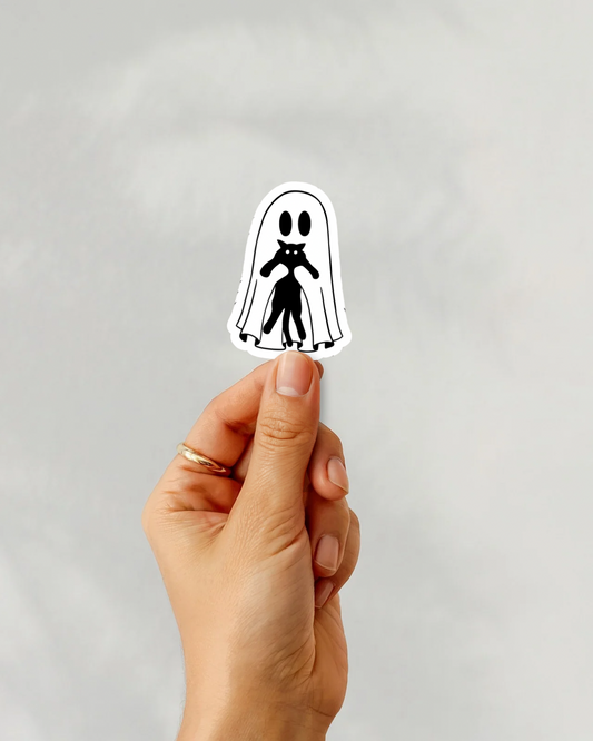 Ghost Cat Vinyl Sticker