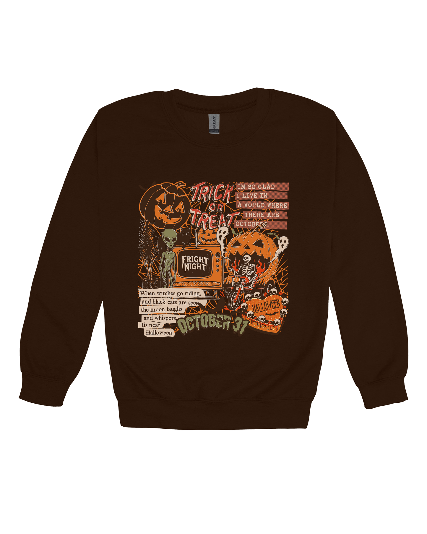 Vintage Halloween Collage Adult Sweatshirt