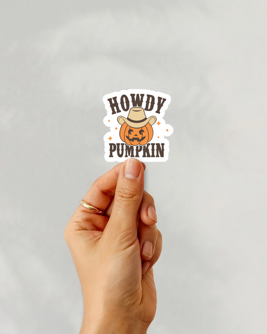 Howdy Pumpkin Vinyl Sticker