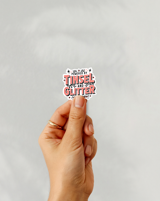 Christmas Tinsel & Glitter Vinyl Sticker