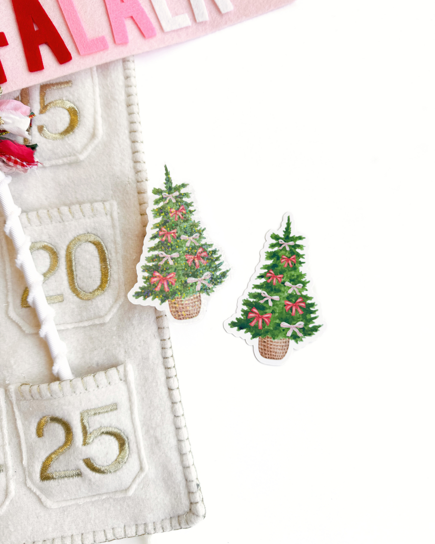 Christmas Bow Tree Vinyl Sticker