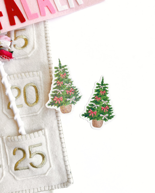 Christmas Bow Tree Vinyl Sticker