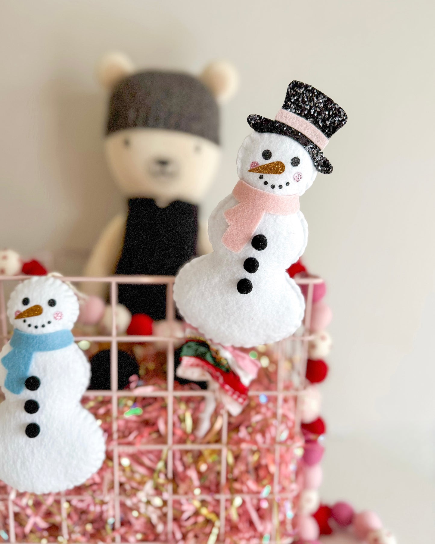 Top Hat Snowman Ornament/Wand