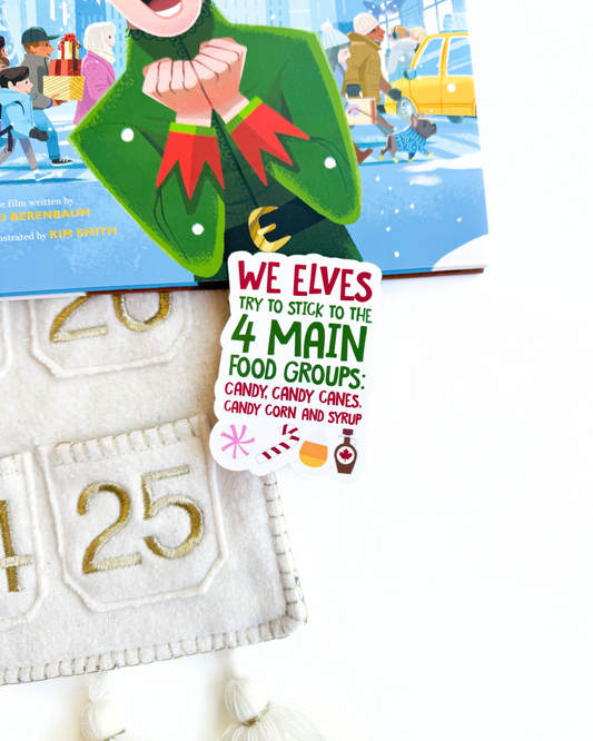 Elf 4 Main Food Groups Vinyl Sticker