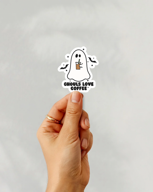 Ghouls Love Coffee Vinyl Sticker