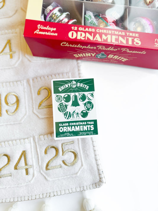 Vintage Christmas Shiny Brite Vinyl Sticker