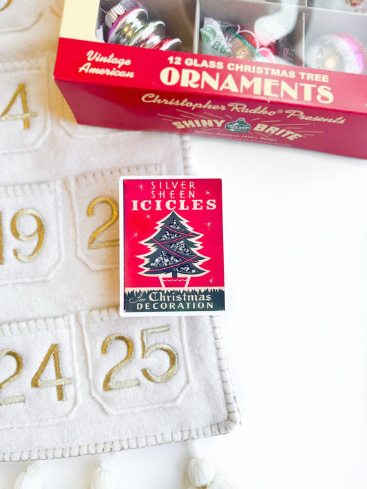 Vintage Christmas Icicles Vinyl Sticker