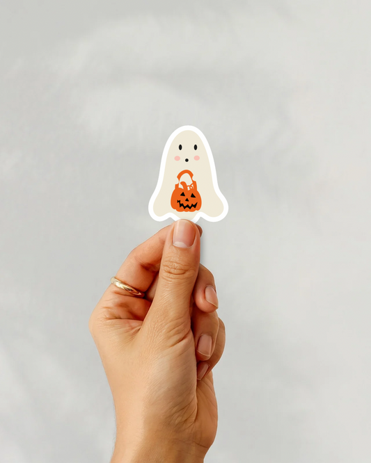 Ghost Pumpkin Vinyl Sticker