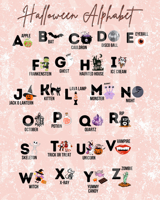 Printable Halloween Alphabet + Potion Cards