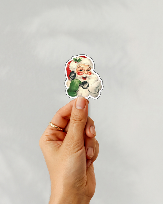 Christmas Vintage Santa Vinyl Sticker
