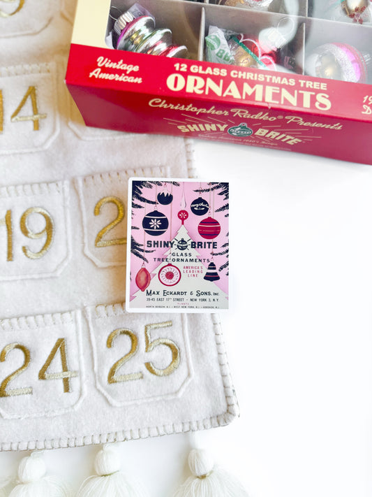 Vintage Christmas Shiny Brite Vinyl Sticker