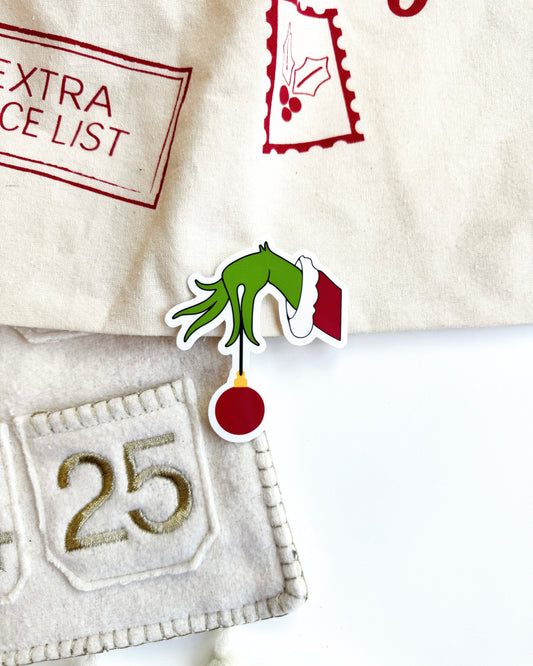 The Grinch Hand Vinyl Sticker