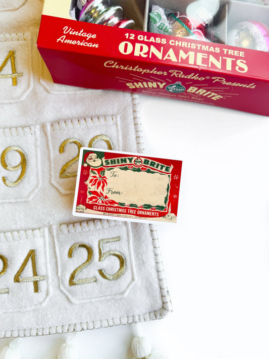 Vintage Christmas Shiny Brite Vinyl Sticker