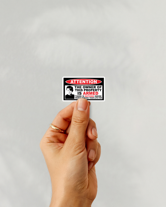 Home Alone Attention Vinyl Sticker