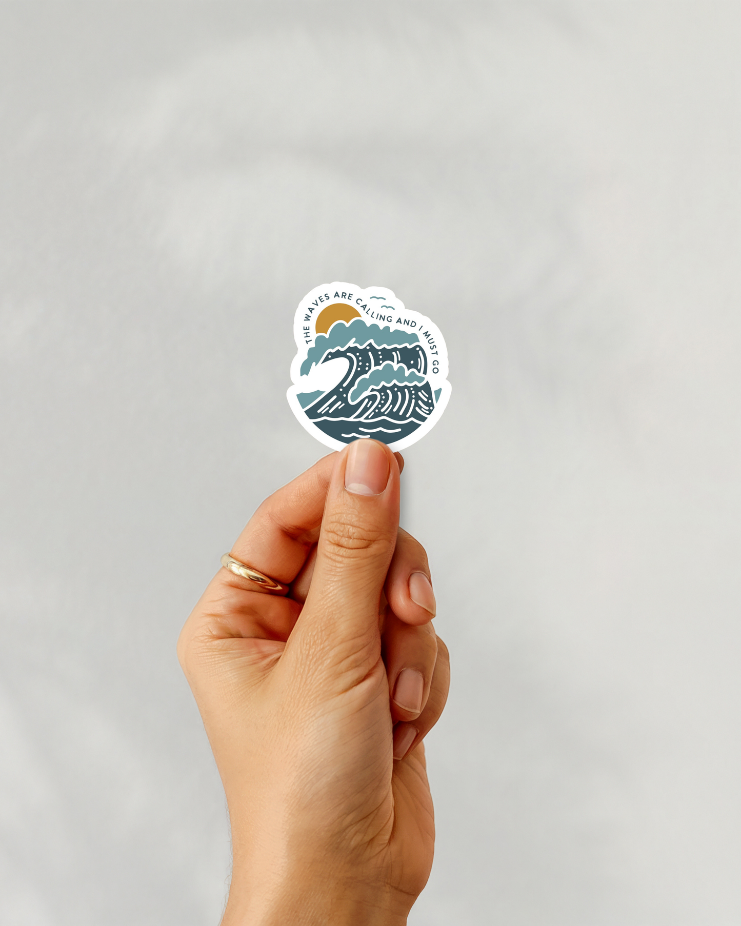 The Waves Are Calling Vinyl Sticker