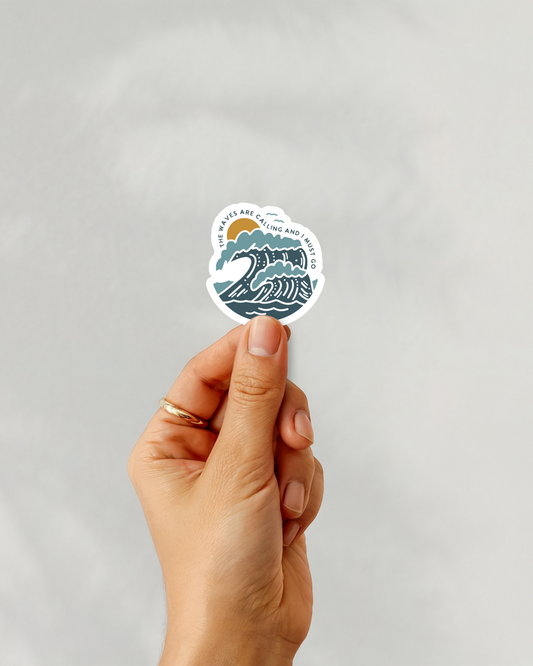 The Waves Are Calling Vinyl Sticker