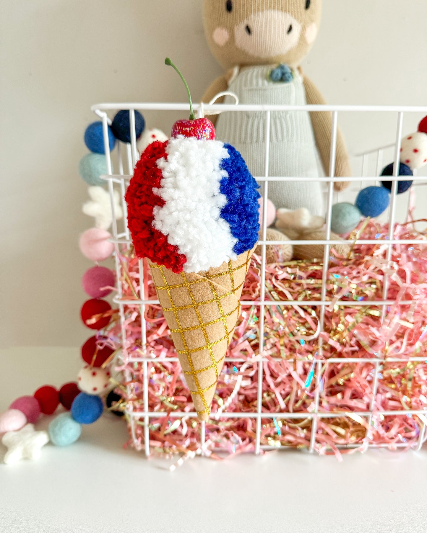 Pom Pom Ice Cream Tag
