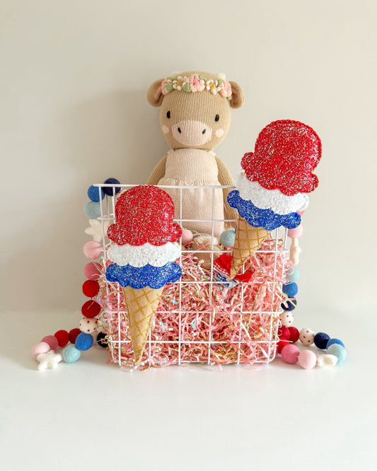 Red, White, And Blue Ice Cream Tag/Wand