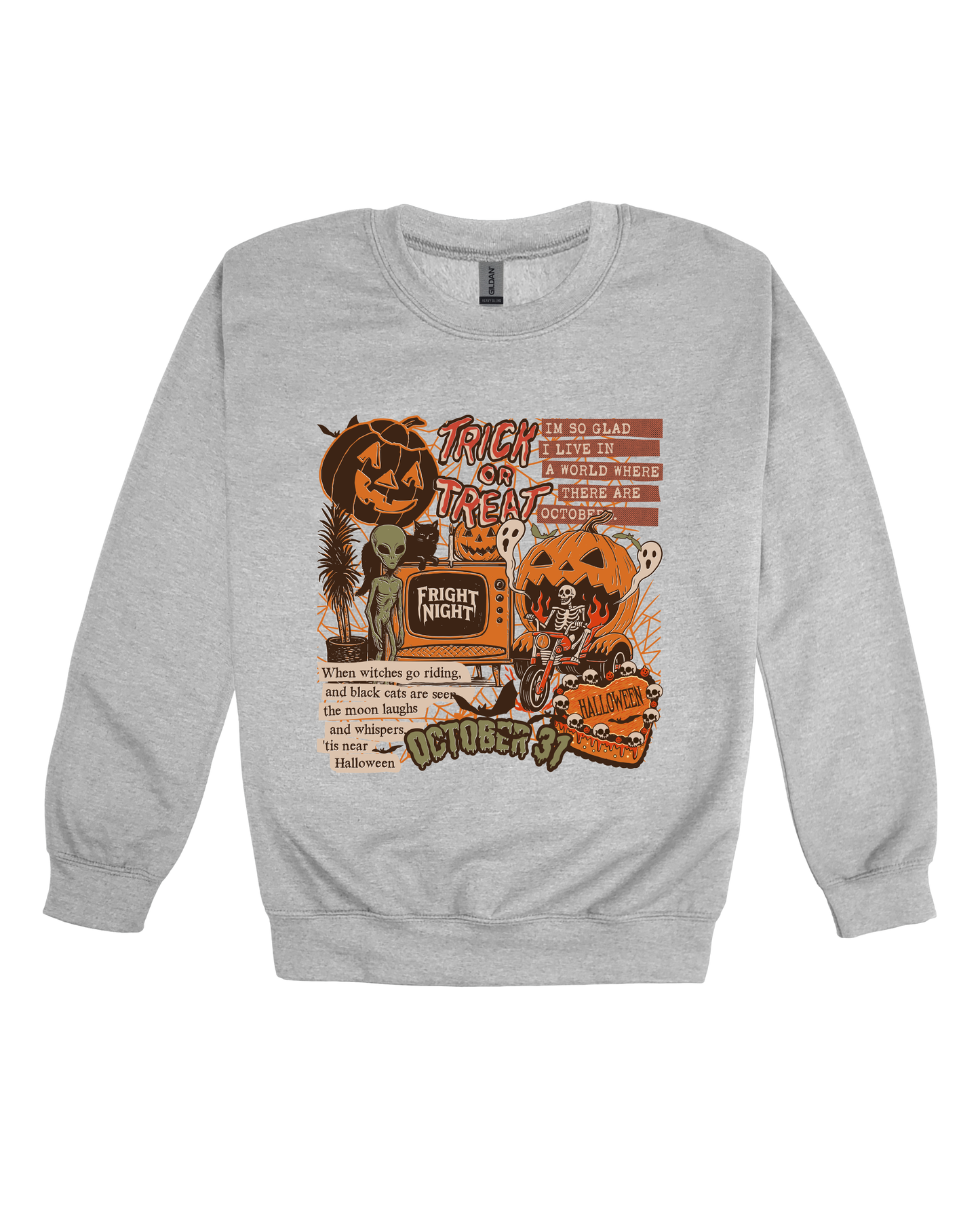 Vintage Halloween Collage Adult Sweatshirt