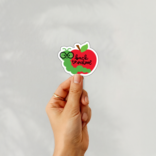 Back To School Apple Vinyl Sticker