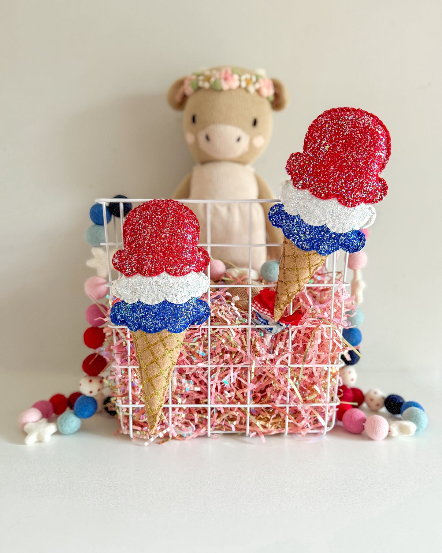 Red, White, And Blue Ice Cream Tag/Wand
