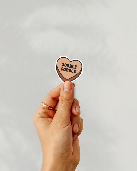 Thanksgiving Gobble Gobble Vinyl Sticker