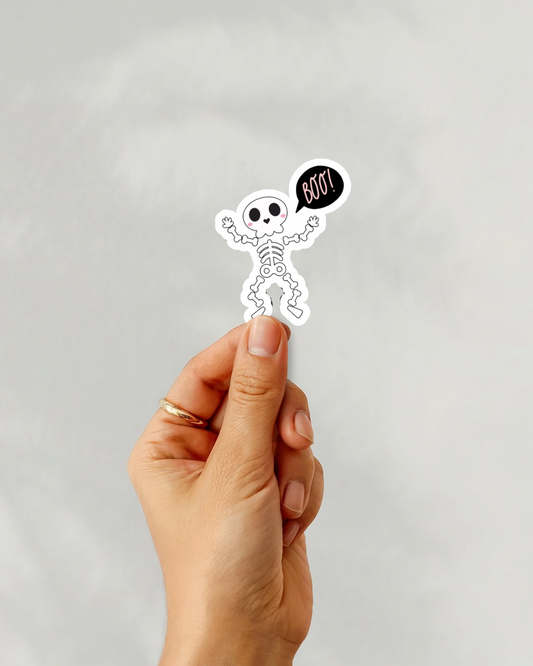 Skeleton Boo Vinyl Sticker