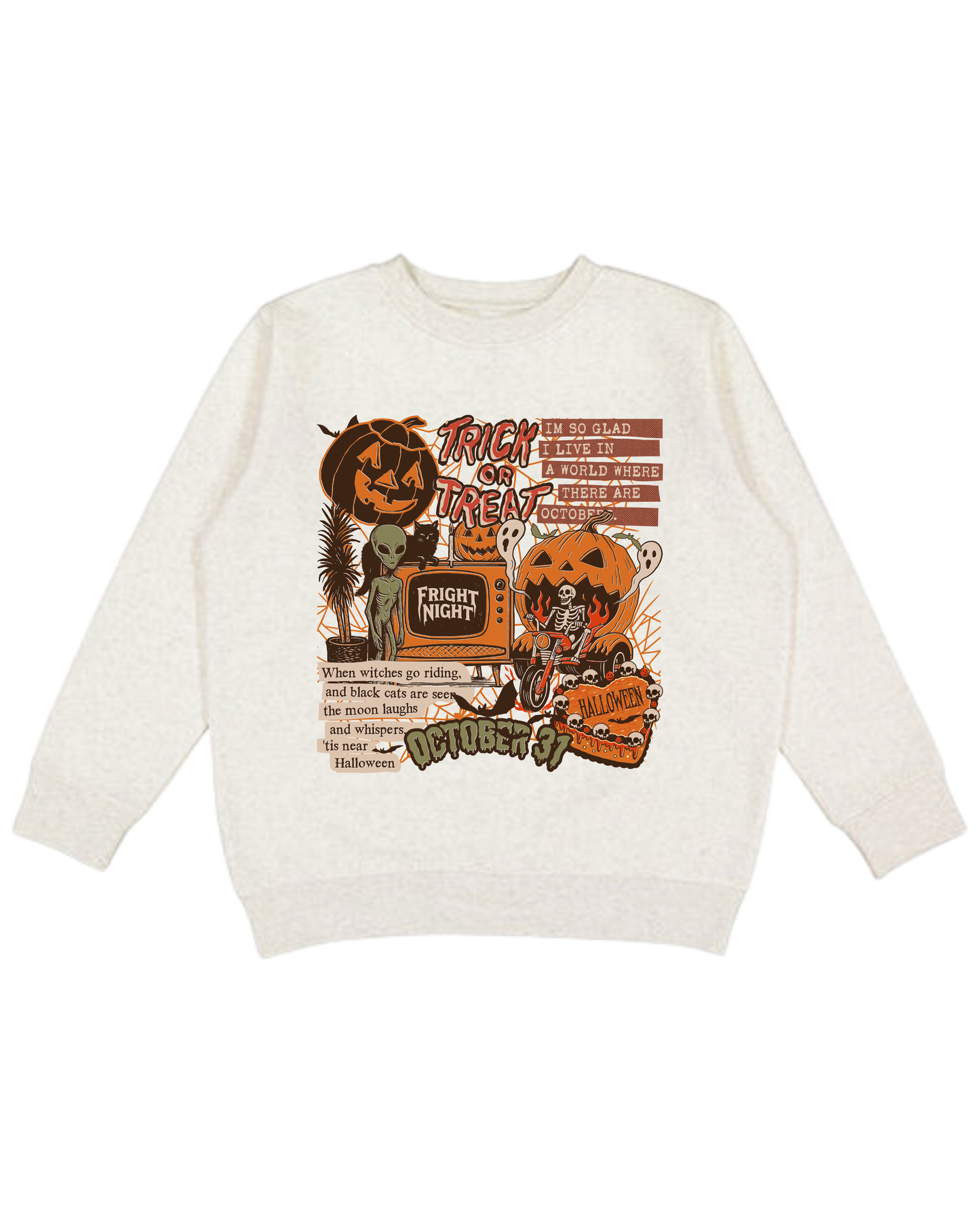 Vintage Halloween Collage Adult Sweatshirt
