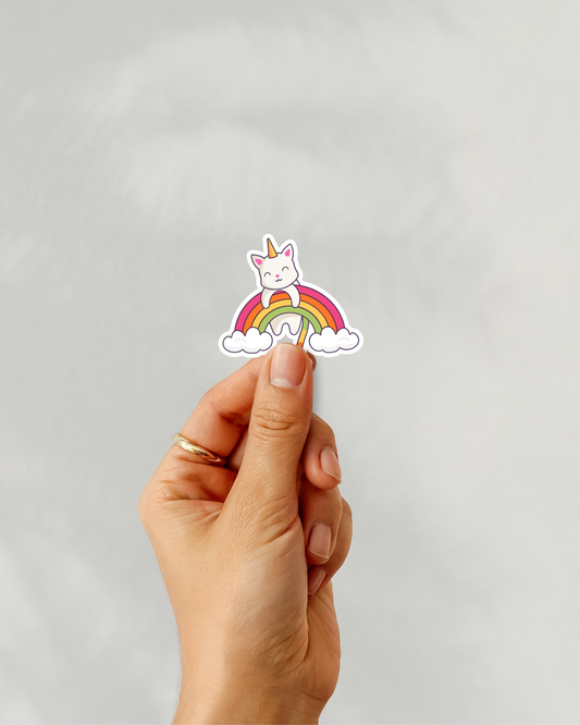 Rainbow Unicat Vinyl Sticker
