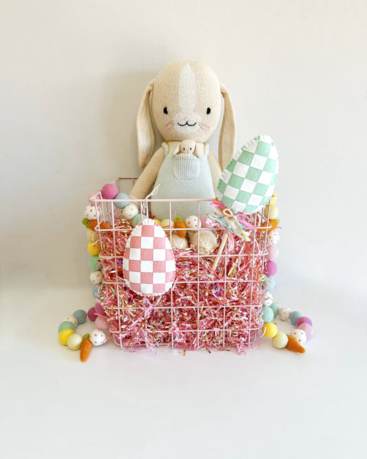 Checkered Egg Basket Tag/Wand