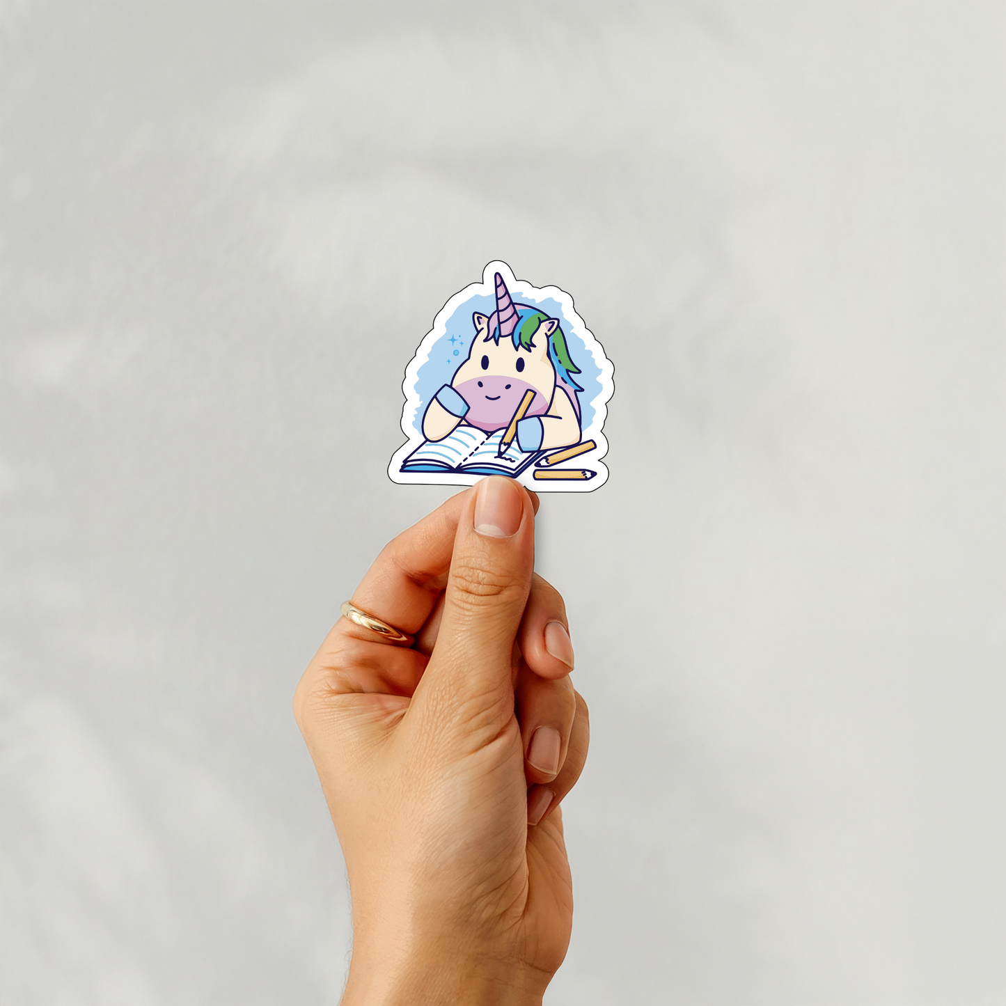 Studying Unicorn Vinyl Sticker