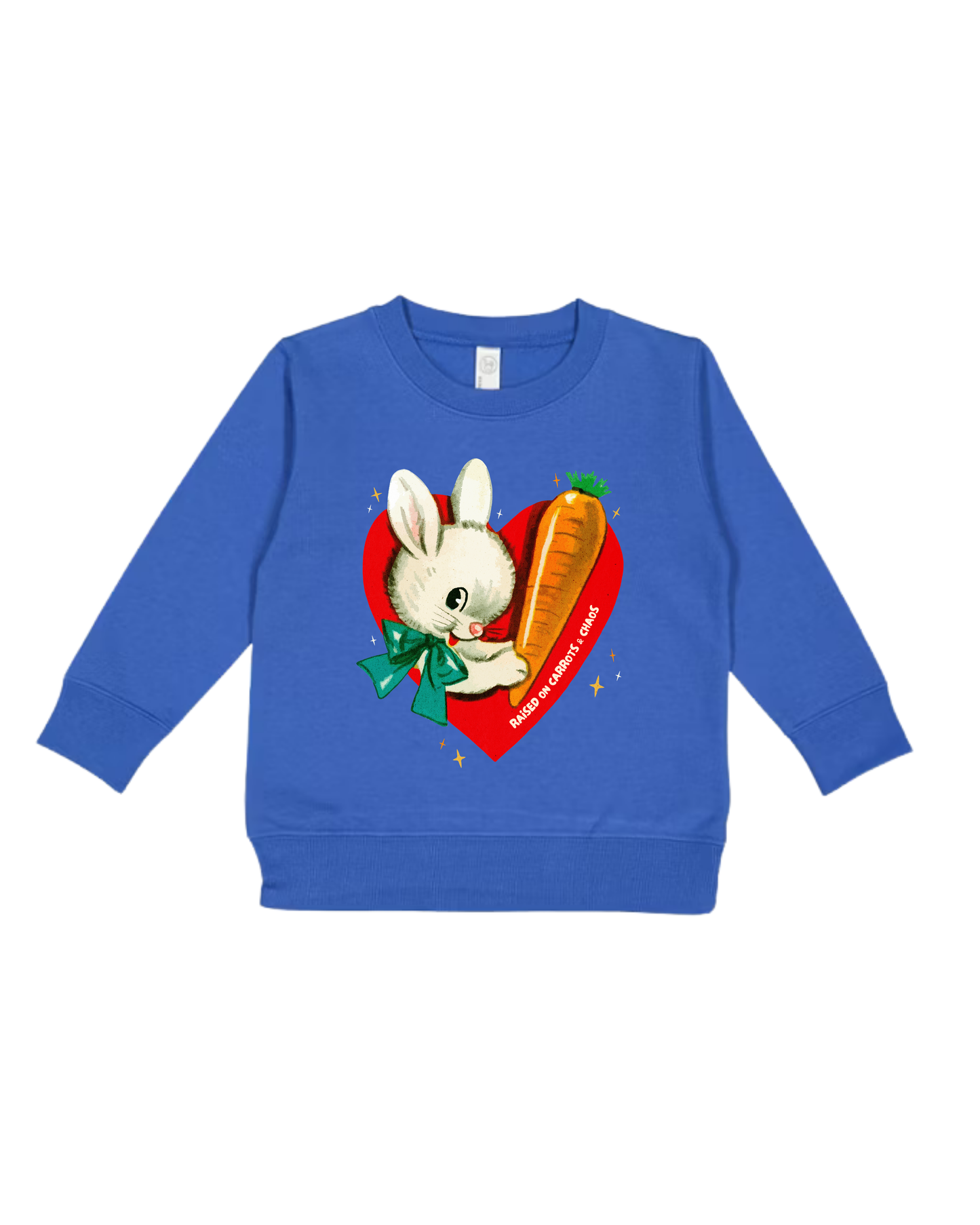Raised On Carrots & Chaos Toddler Sweatshirt