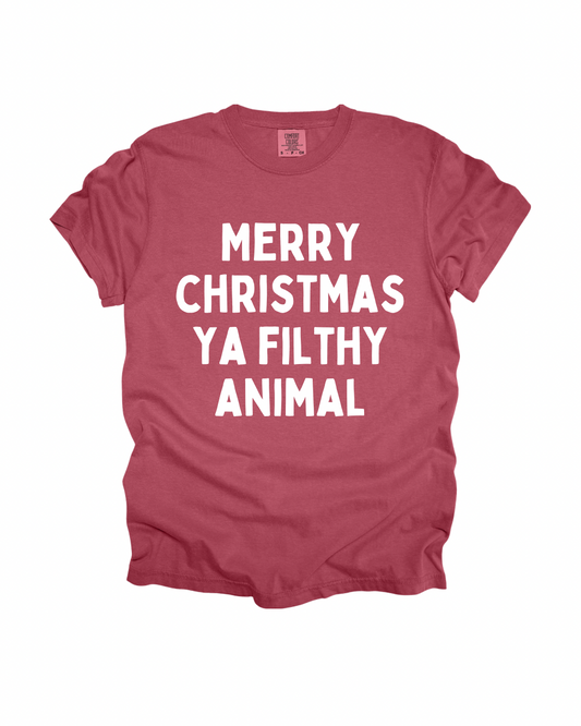 Merry Christmas Ya Filthy Animal Adult Tee