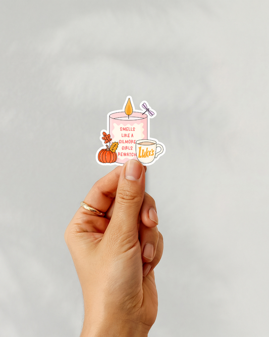 Gilmore Girls Rewatch Candle Vinyl Sticker