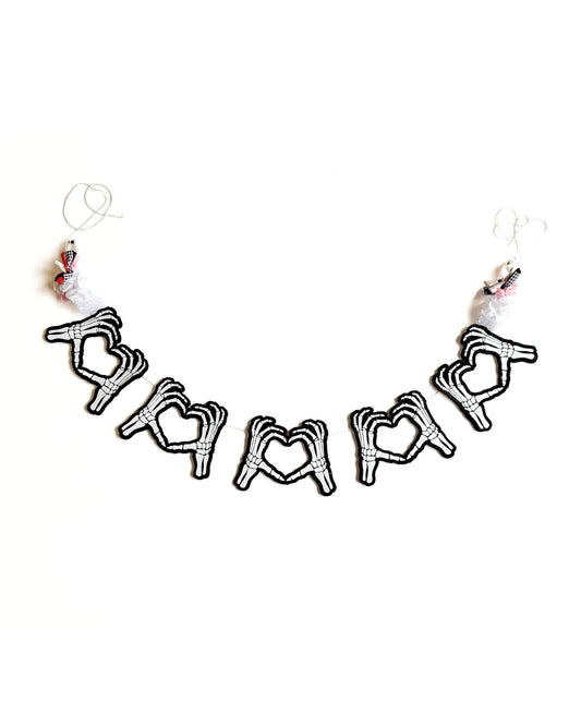 Skeleton Heart Hands Garland