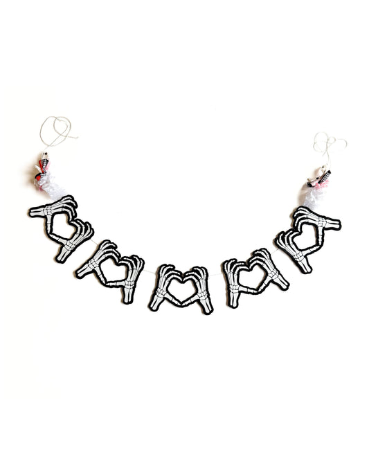 Skeleton Heart Hands Garland