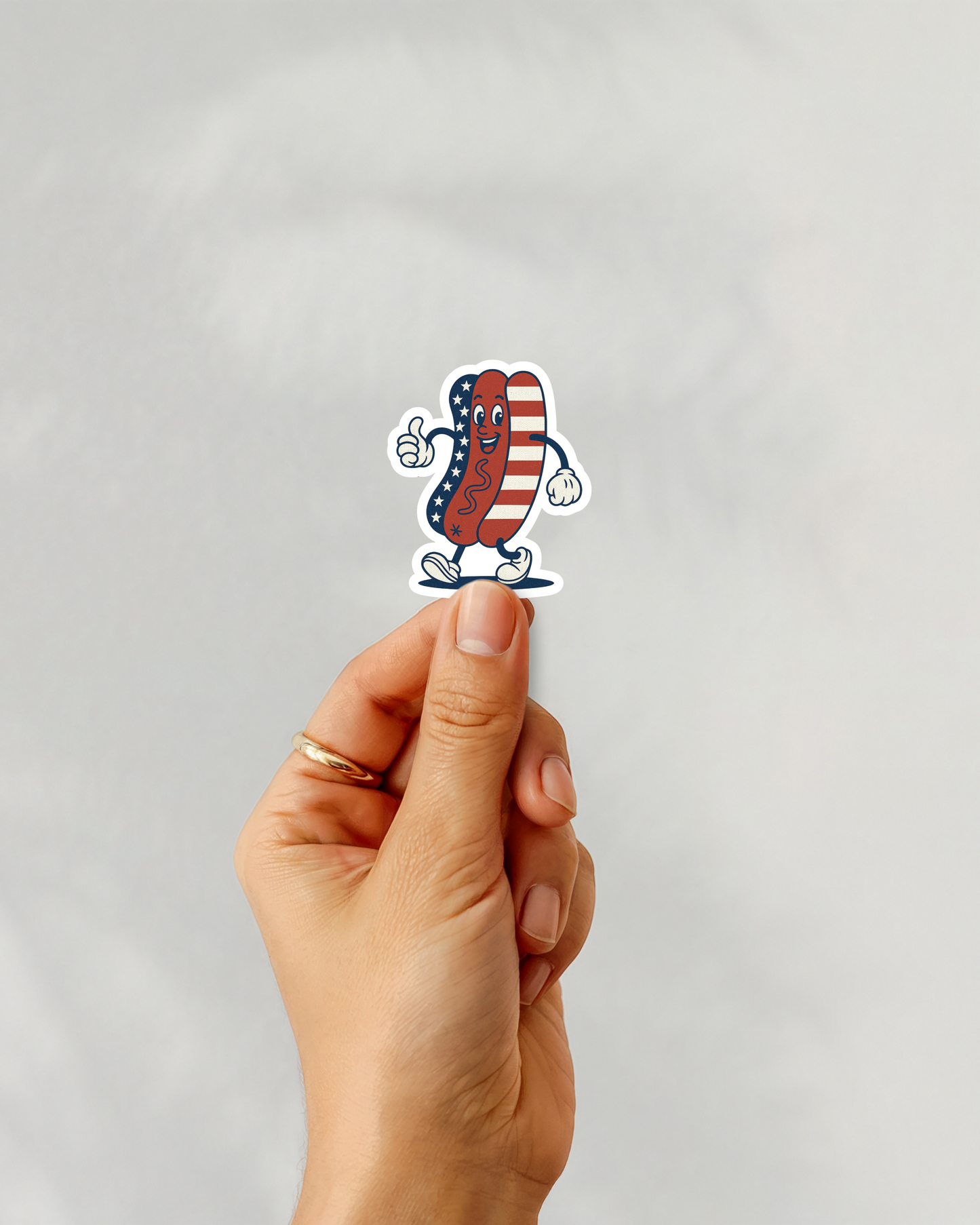 Patriotic Hot Dog Vinyl Sticker