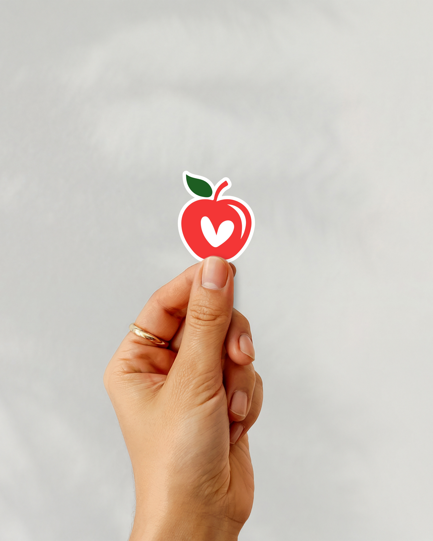 Apple Heart Vinyl Sticker