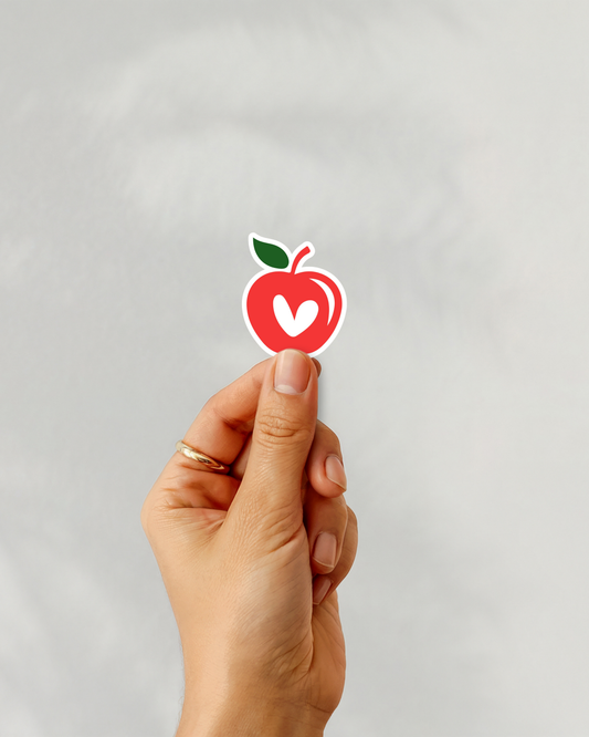 Apple Heart Vinyl Sticker