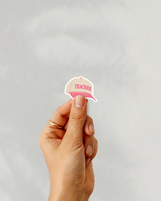 Teacher Hat Vinyl Sticker