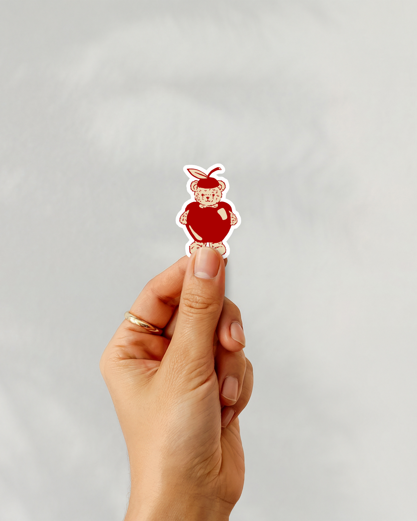 Apple Bear Vinyl Sticker