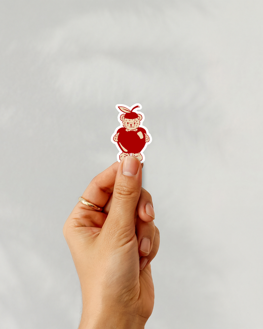Apple Bear Vinyl Sticker