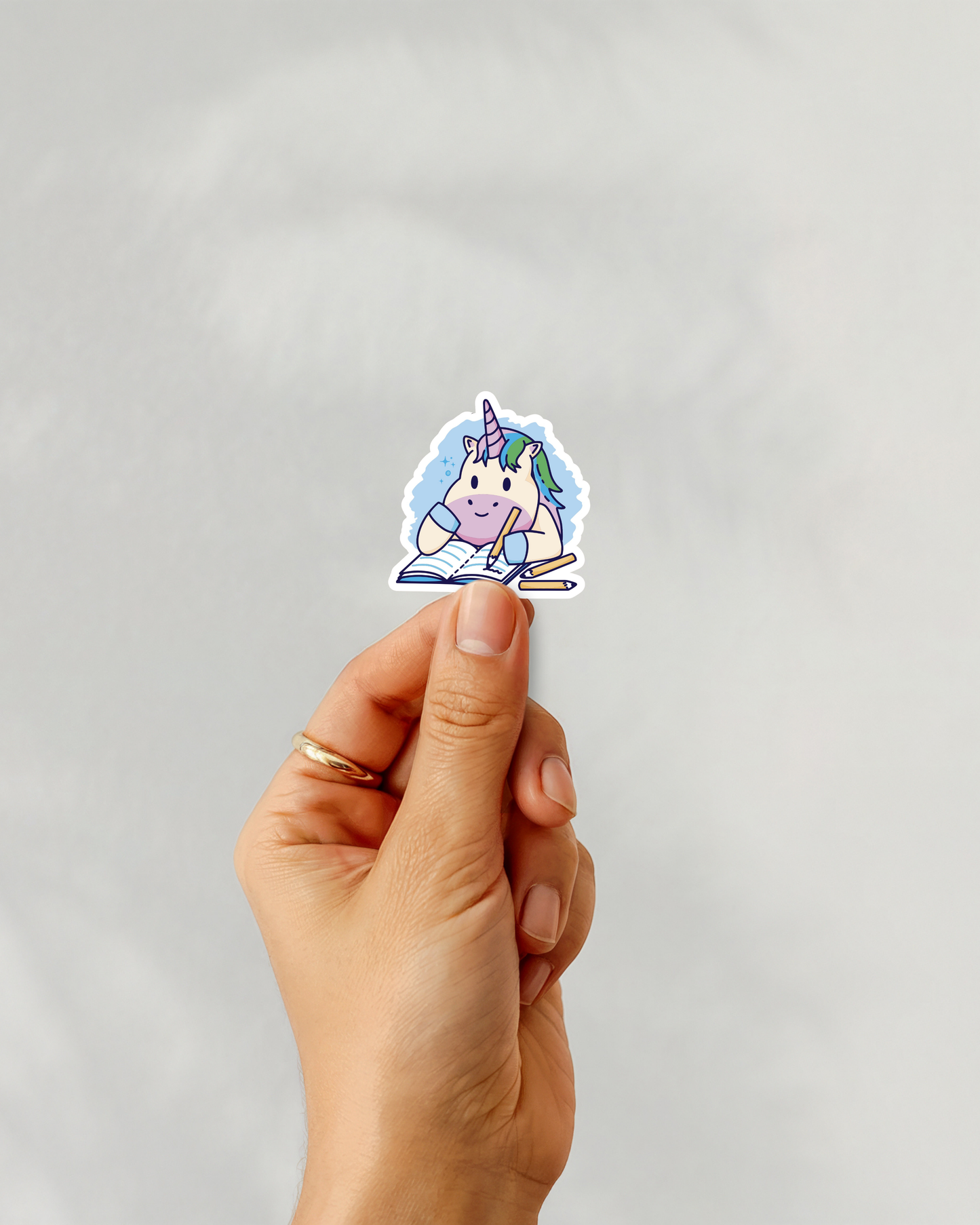 Studying Unicorn Vinyl Sticker